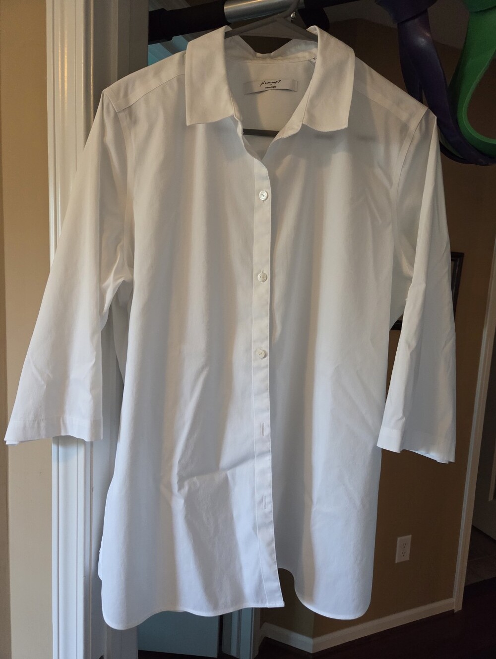 Women's Foxcroft White Button Down Shirt Size 12